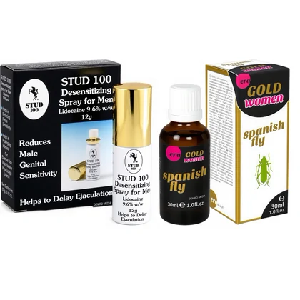 Pachet Spray Stud 100 Original + Afrodisiac Spanish Fly Strong Gold Women 30ml