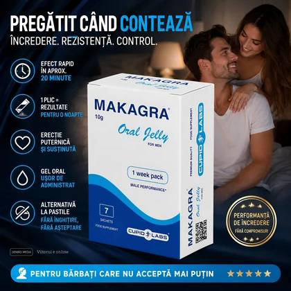 Pachet Stimulent Makagra Oral Jelly 10g + Pastile Potentă Viper FR 4 capsule