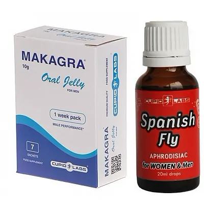 Pachet Stimulent Makagra Oral Jelly 10g + Picături Afrodisiace Spanish Fly 20ml
