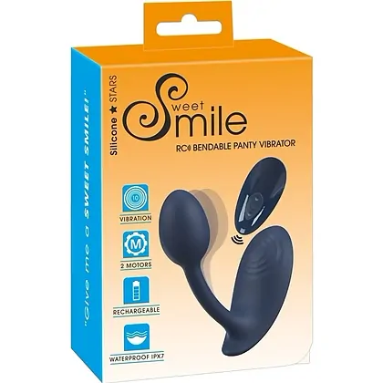 Panty Flexibil Sweet Smile — 2 Motoare, 10 Moduri Albastru