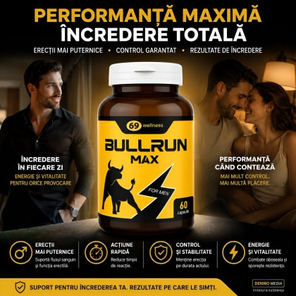 Pastile BullRun Max Ero pentru Potență 60 capsule