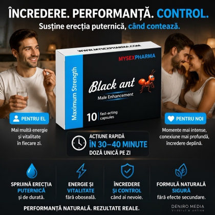 Pastile Potență Cupid Labs Black Ant cu Ginseng 10 buc