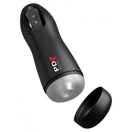 PDX Elite Masturbator Automat 7 Vibrații 7 Sucțiuni Reîncărcabil Negru