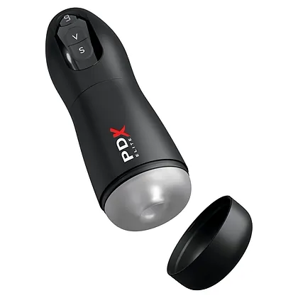 PDX Elite Masturbator Automat 7 Vibrații 7 Sucțiuni Reîncărcabil Negru