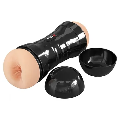 PDX Extreme - Masturbator Dublu 2 Capete, Auto-lubrifiere Flesh
