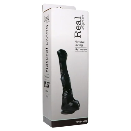 Pegasus Negru 40 cm Dildo Supradimensionat Din TPR cu Ventuză