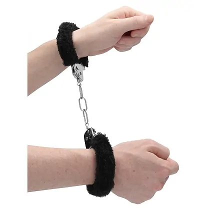 Pleasure Handcuffs Furry Negru