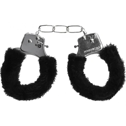 Pleasure Handcuffs Furry Negru