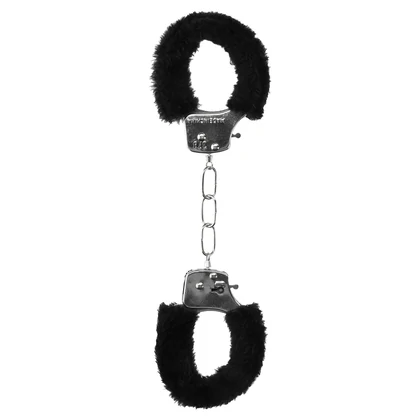 Pleasure Handcuffs Furry Negru