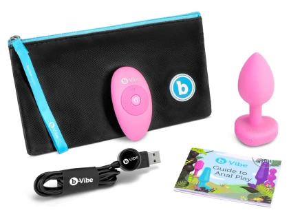 Plug Anal B-Vibe cu Inimă - 15 Moduri, 6 Nivele Roz