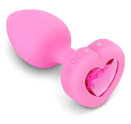 Plug Anal B-Vibe cu Inimă - 15 Moduri, 6 Nivele Roz