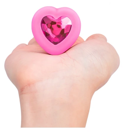 Plug Anal B-Vibe cu Inimă - 15 Moduri, 6 Nivele Roz