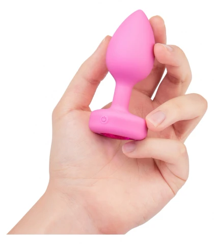 Plug Anal B-Vibe cu Inimă - 15 Moduri, 6 Nivele Roz