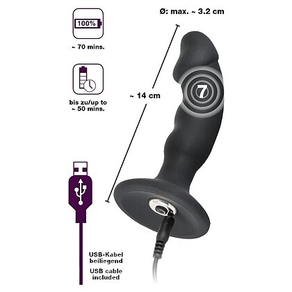 Plug Anal Black Velvets Reîncărcabil Negru