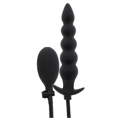 Plug Anal Gonflabil Striat Negru - 18.5–23 cm
