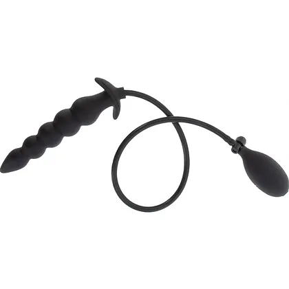 Plug Anal Gonflabil Striat Negru - 18.5–23 cm