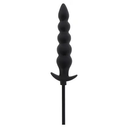 Plug Anal Gonflabil Striat Negru - 18.5–23 cm