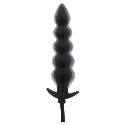 Plug Anal Gonflabil Striat Negru - 18.5–23 cm