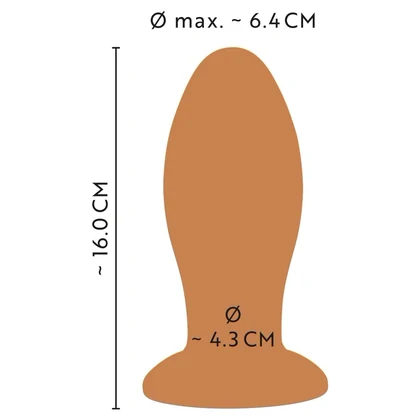Plug Anal XL ANOS — silicon Moale, Ventuză 6.4 cm Maro