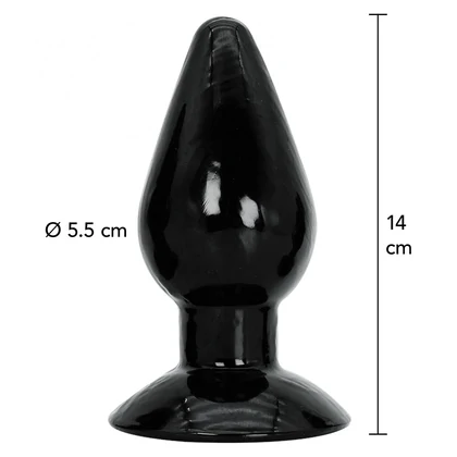Plug Anal XXL 14 cm — Negru, Bază Lată Pentru Siguranță