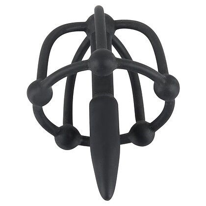 Plug De Penis Cu Cușcă Pentru Cap Negru