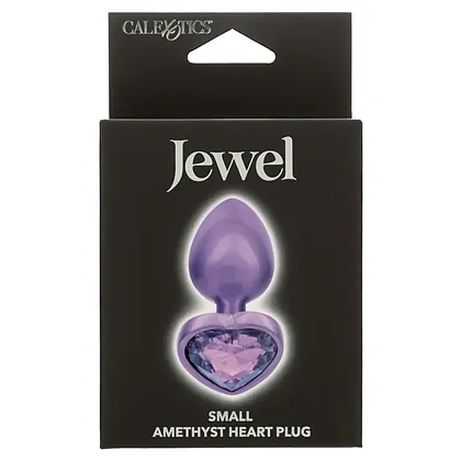 Plug Mic Jewel cu Inimă Diamant – Mov Iridescent