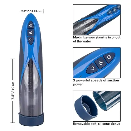 Pompă Penis Rechargeable Waterproof Albastru