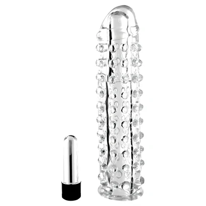 Prelungitor Penis Silicon Vibro Sleeve Transparent