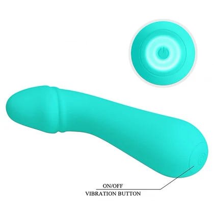 Pretty Love Cetus – Vibrator Punctul G 15 cm, 12 Moduri Albastru