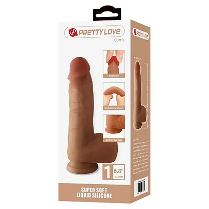 Pretty Love curtis 17.5cm - Dildo Din silicon cu Ventuză