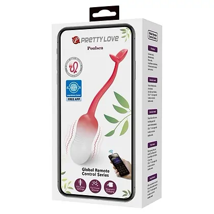 Pretty Love Egg Poulsen 12 Moduri, Reîncărcabil Roșu