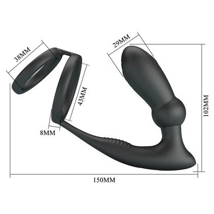 Pretty Love Emoni Inel Vibrator Reîncărcabil 12 Moduri Negru