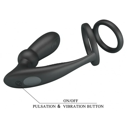 Pretty Love Emoni Inel Vibrator Reîncărcabil 12 Moduri Negru