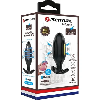 Pretty Love Jefferson — Dop Anal 12 Vibrații + 3 Electro Negru