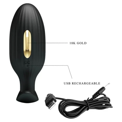 Pretty Love Jefferson — Dop Anal 12 Vibrații + 3 Electro Negru