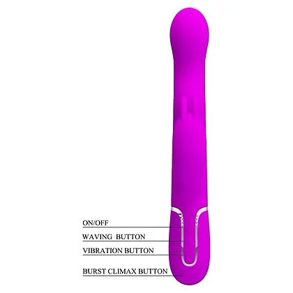 Pretty Love Laursen – Vibrator curbat Reîncărcabil 7+4, Mov