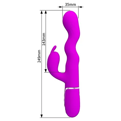 Pretty Love Laursen – Vibrator curbat Reîncărcabil 7+4, Mov