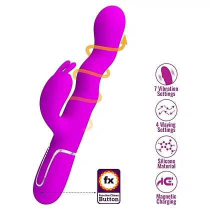 Pretty Love Laursen – Vibrator curbat Reîncărcabil 7+4, Mov