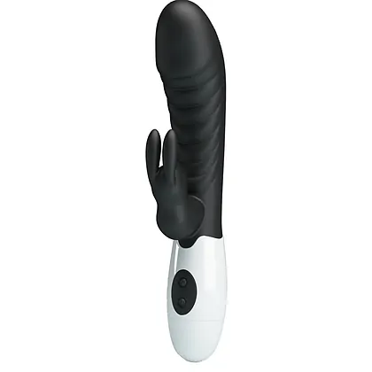 Pretty Love Naughty Bunny – Dublu Stimulator, 30 Moduri Negru
