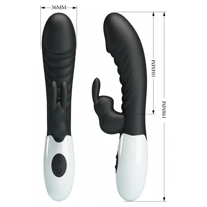 Pretty Love Naughty Bunny – Dublu Stimulator, 30 Moduri Negru