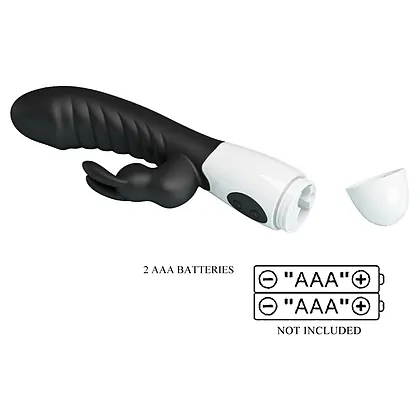 Pretty Love Naughty Bunny – Dublu Stimulator, 30 Moduri Negru