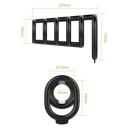 Pretty Love Rodrigo – Inel Erecție silicon, 6 Inele Negru