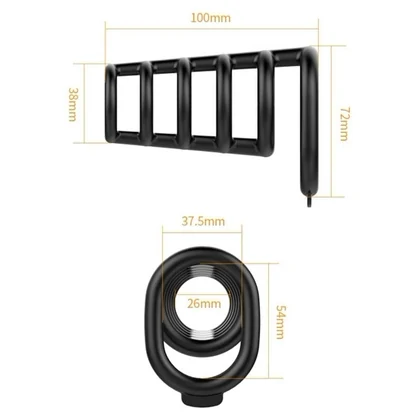Pretty Love Rodrigo – Inel Erecție silicon, 6 Inele Negru