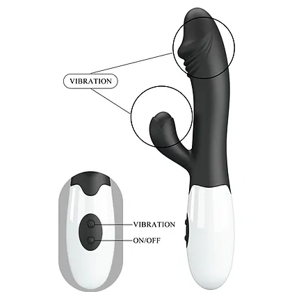 Pretty Love Snappy Black — Iepuraș Dual, 30 Moduri Negru