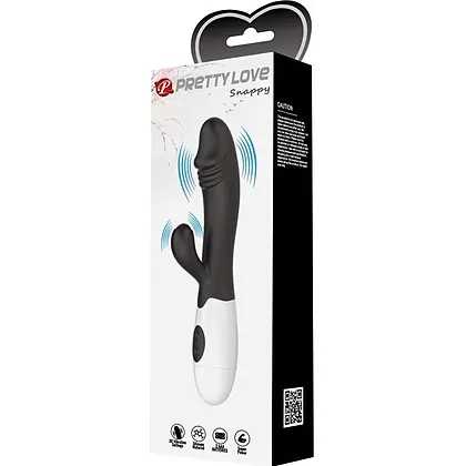 Pretty Love Snappy Black — Iepuraș Dual, 30 Moduri Negru