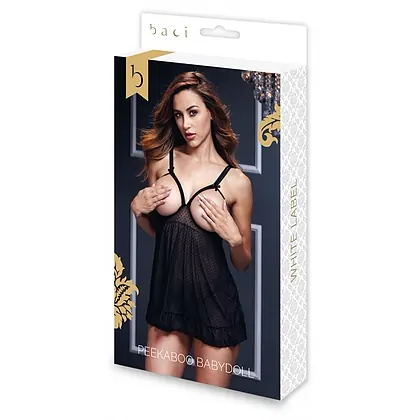 Babydoll Baci Estella Negru XL-2XL