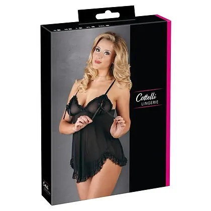 Babydoll Cottelli Collection Ruffles Negru S