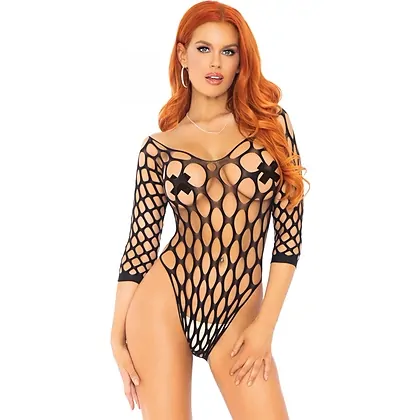 Body Leg Avenue Pothole Net Sleeve XS-L