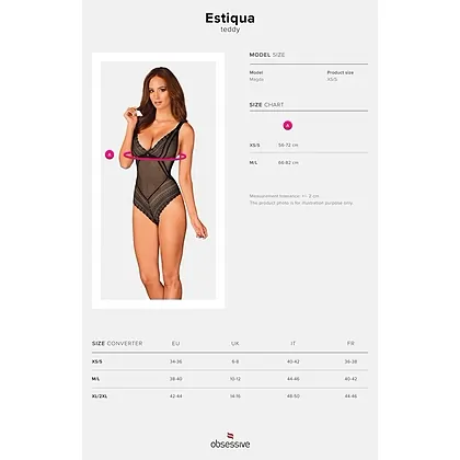 Body Obsessive Estiqua Negru XS-S