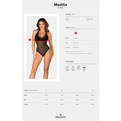 Body Obsessive Medilla Negru XS-S